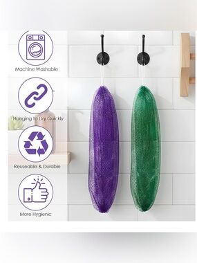 African Net Sponge Exfoliating Bath Washcloth | Stretch Body Scrubber
